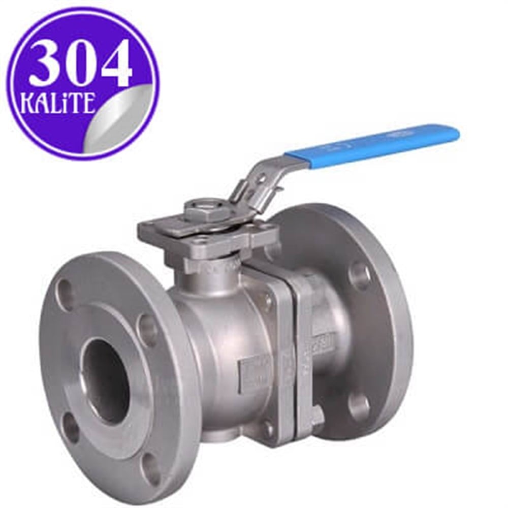 PASLANMAZ ÇELİK 304 KALİTE 2 PARÇALI FLANŞLI VANA
