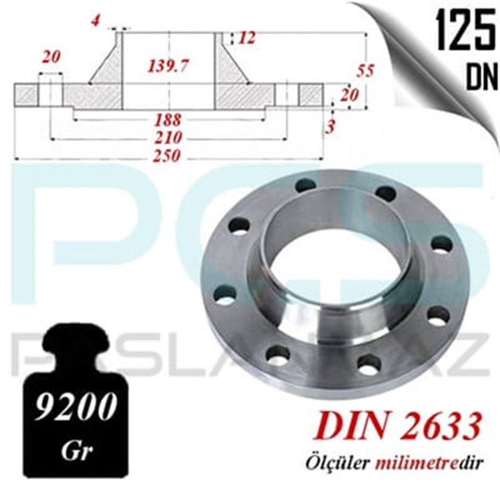 PASLANMAZ ÇELİK 304 KALİTE BOYUNLU FLANŞ