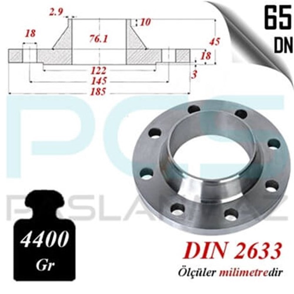 PASLANMAZ ÇELİK 304 KALİTE BOYUNLU FLANŞ