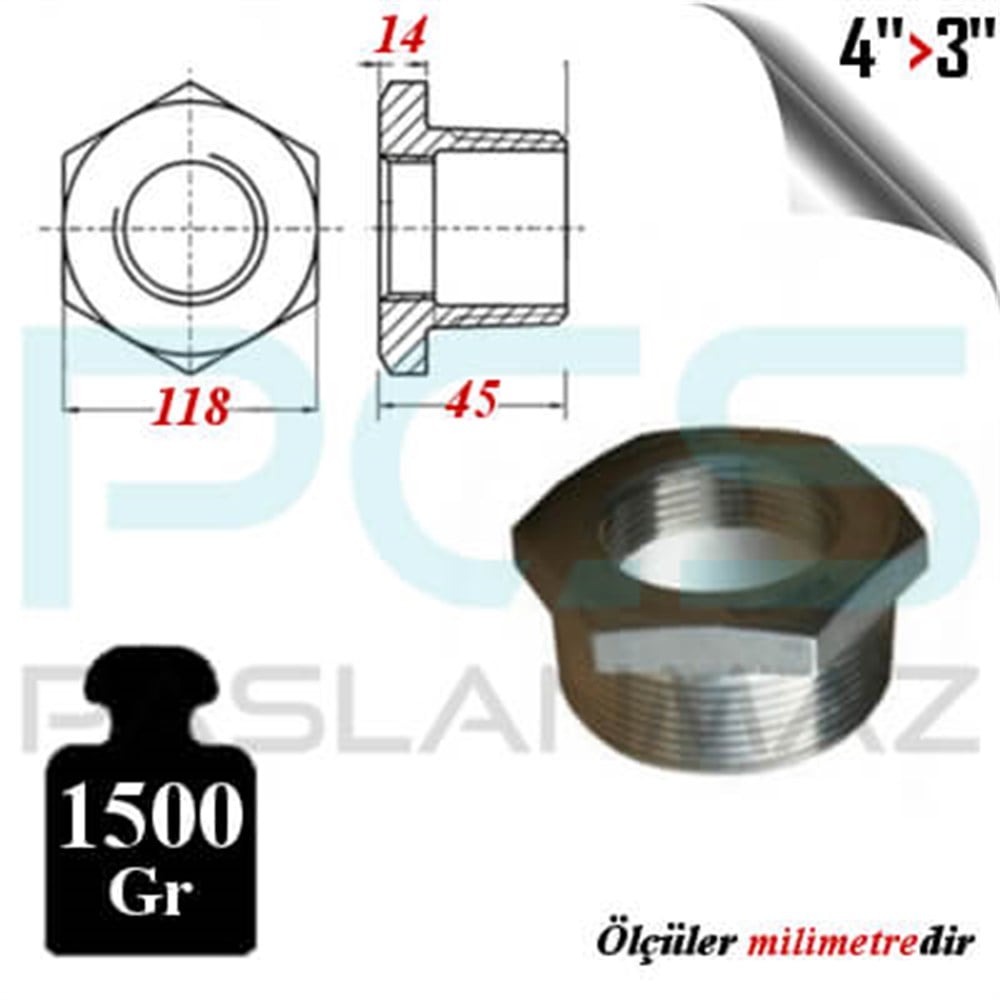 PASLANMAZ ÇELİK 304 KALİTE BUSHİNG REDÜKSİYON