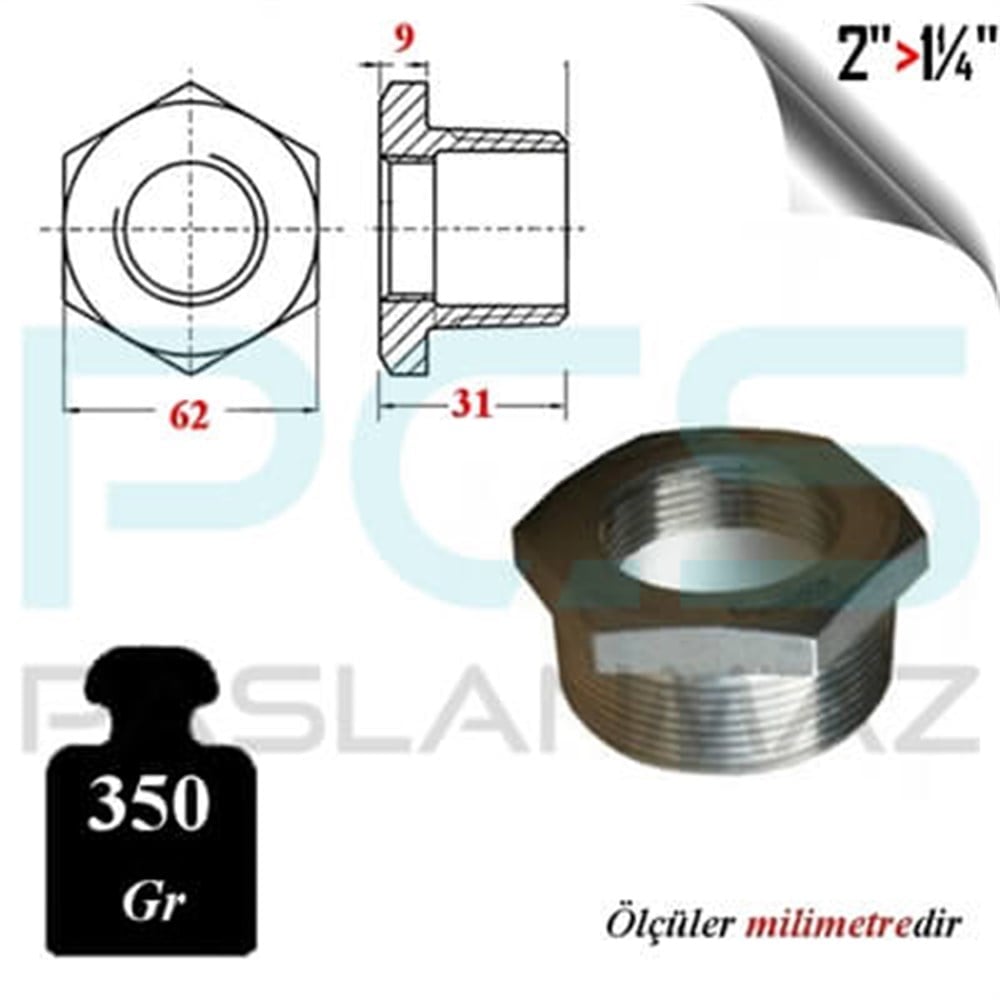 PASLANMAZ ÇELİK 304 KALİTE BUSHİNG REDÜKSİYON