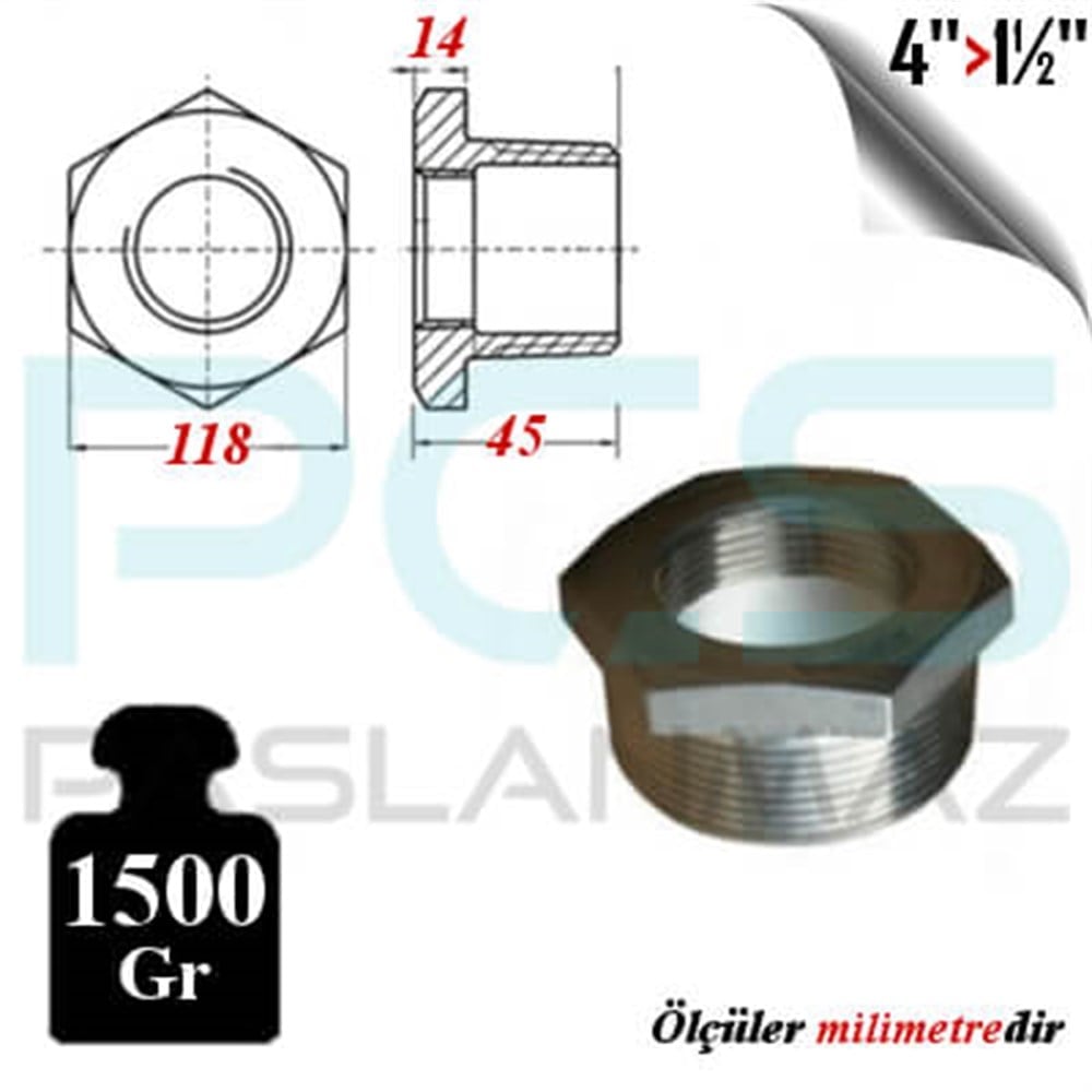 PASLANMAZ ÇELİK 304 KALİTE BUSHİNG REDÜKSİYON