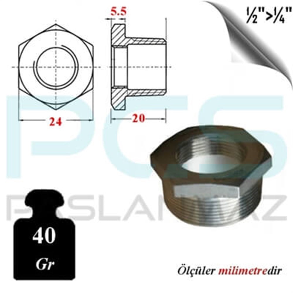 PASLANMAZ ÇELİK 304 KALİTE BUSHİNG REDÜKSİYON