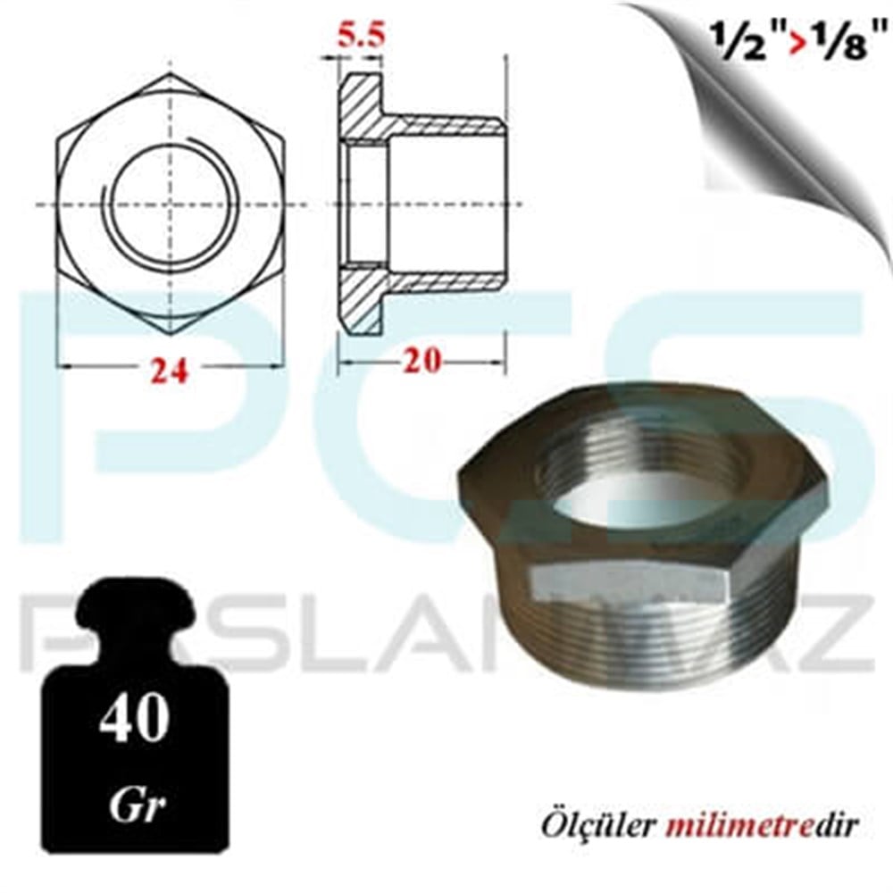 PASLANMAZ ÇELİK 304 KALİTE BUSHİNG REDÜKSİYON