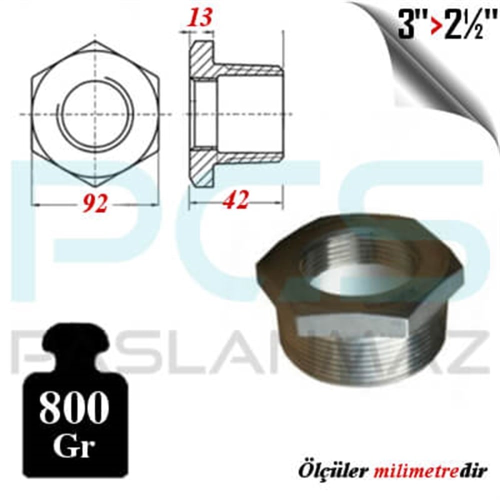 PASLANMAZ ÇELİK 304 KALİTE BUSHİNG REDÜKSİYON