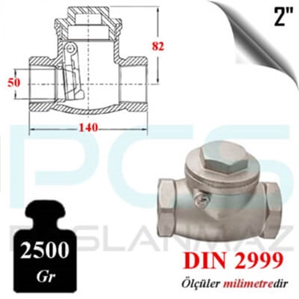 PASLANMAZ ÇELİK 304 KALİTE ÇALPARA ÇEKVALF