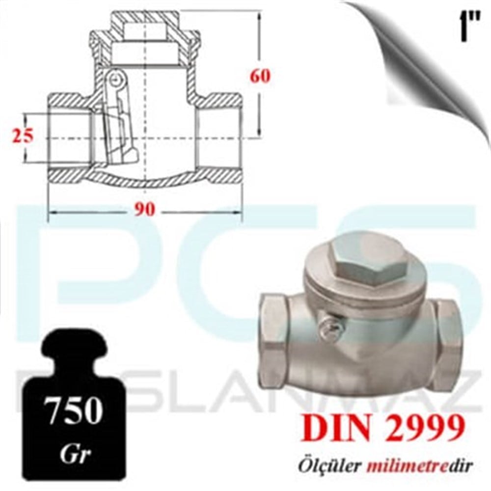 PASLANMAZ ÇELİK 304 KALİTE ÇALPARA ÇEKVALF
