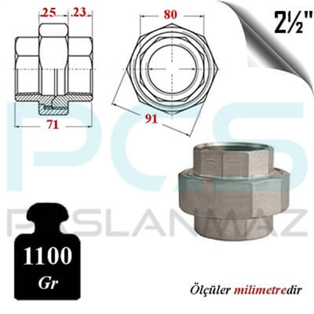 PASLANMAZ ÇELİK 304 KALİTE DİŞLİ KONiK REKOR