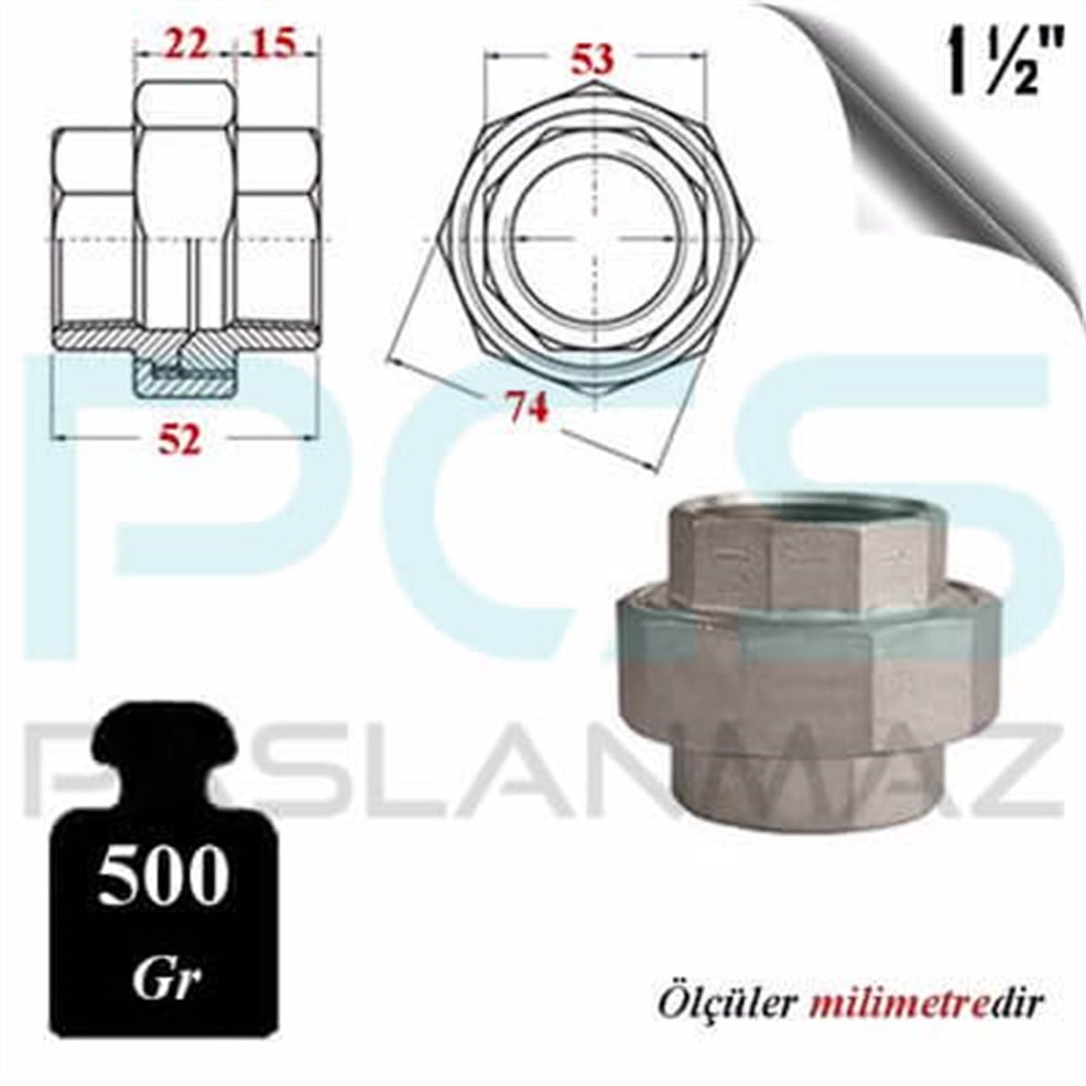 PASLANMAZ ÇELİK 304 KALİTE DİŞLİ KONiK REKOR