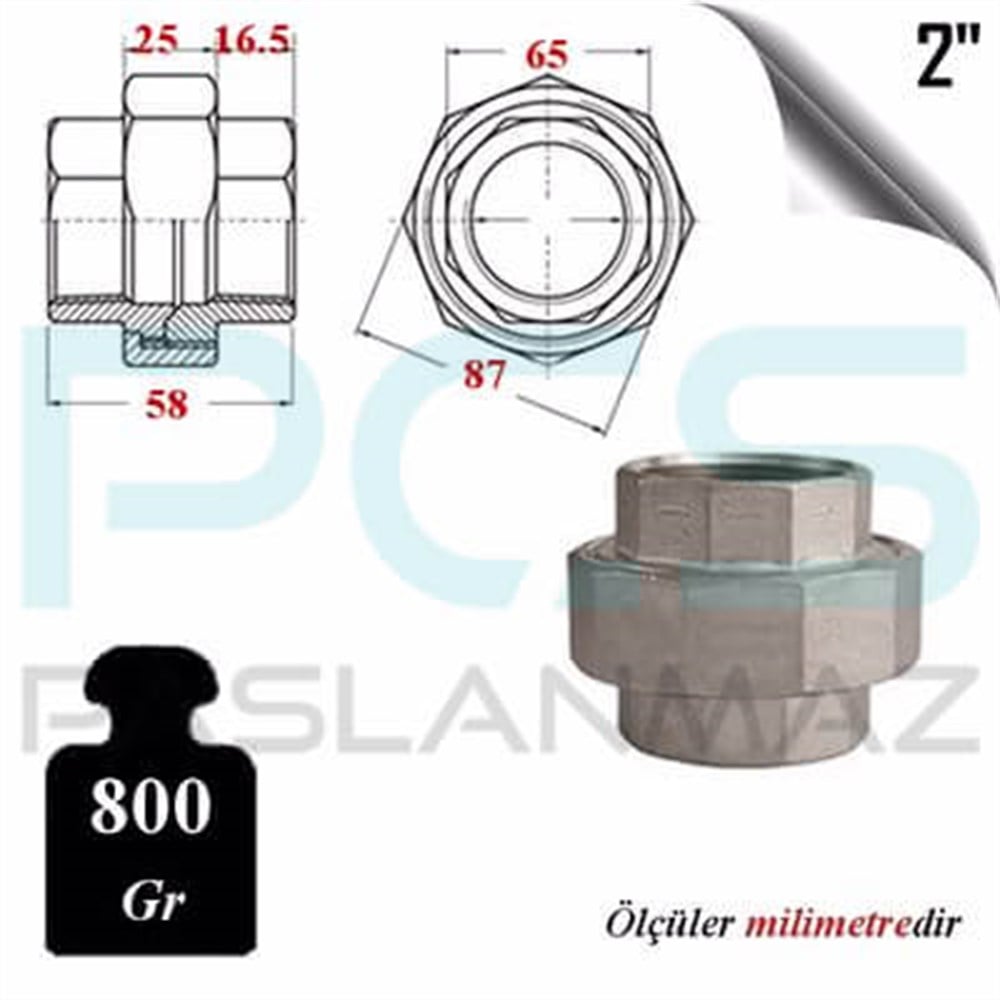 PASLANMAZ ÇELİK 304 KALİTE DİŞLİ KONiK REKOR