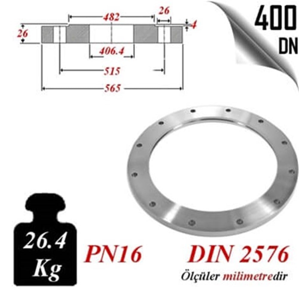 PASLANMAZ ÇELİK 304 KALİTE DÜZ FLANŞ