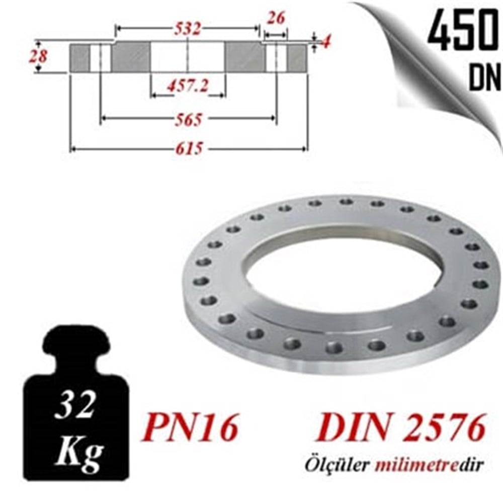PASLANMAZ ÇELİK 304 KALİTE DÜZ FLANŞ