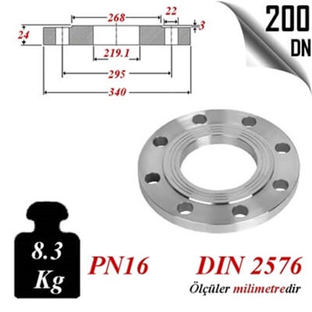 PASLANMAZ ÇELİK 304 KALİTE DÜZ FLANŞ