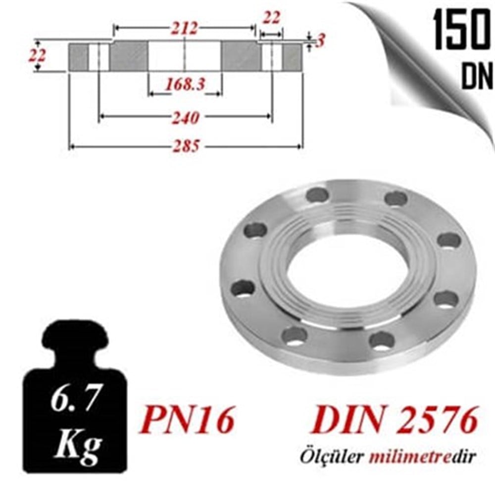 PASLANMAZ ÇELİK 304 KALİTE DÜZ FLANŞ