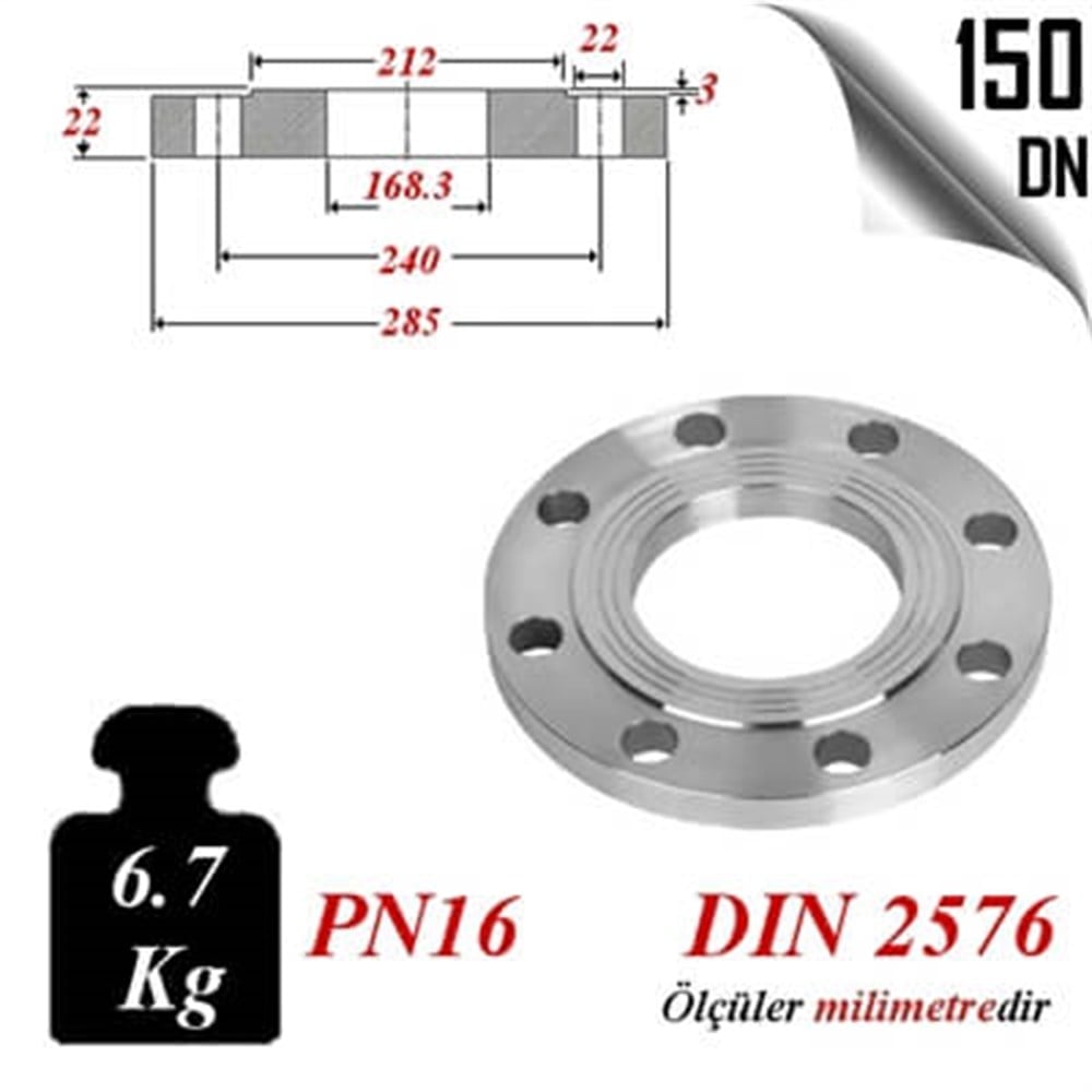PASLANMAZ ÇELİK 304 KALİTE DÜZ FLANŞ