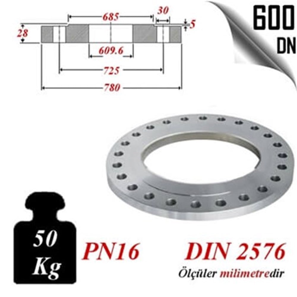 PASLANMAZ ÇELİK 304 KALİTE DÜZ FLANŞ