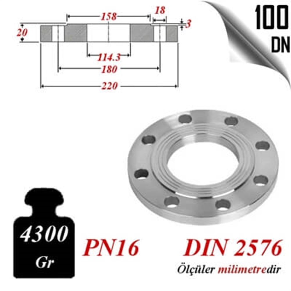 PASLANMAZ ÇELİK 304 KALİTE DÜZ FLANŞ