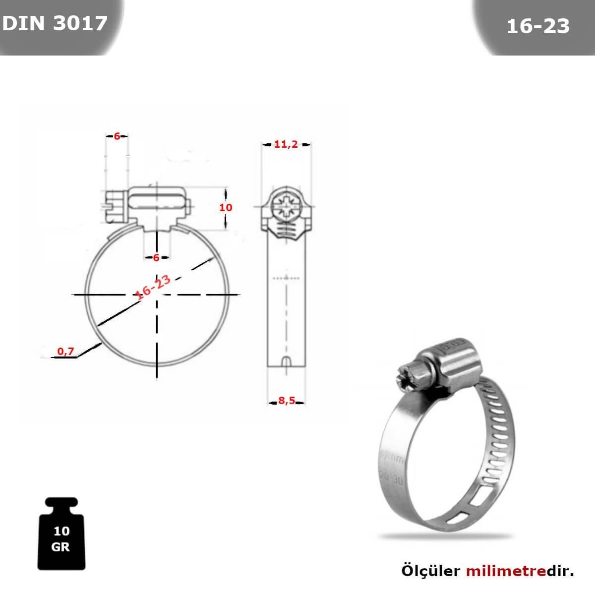 PASLANMAZ ÇELİK 304 KALİTE HORTUM KELEPÇESİ