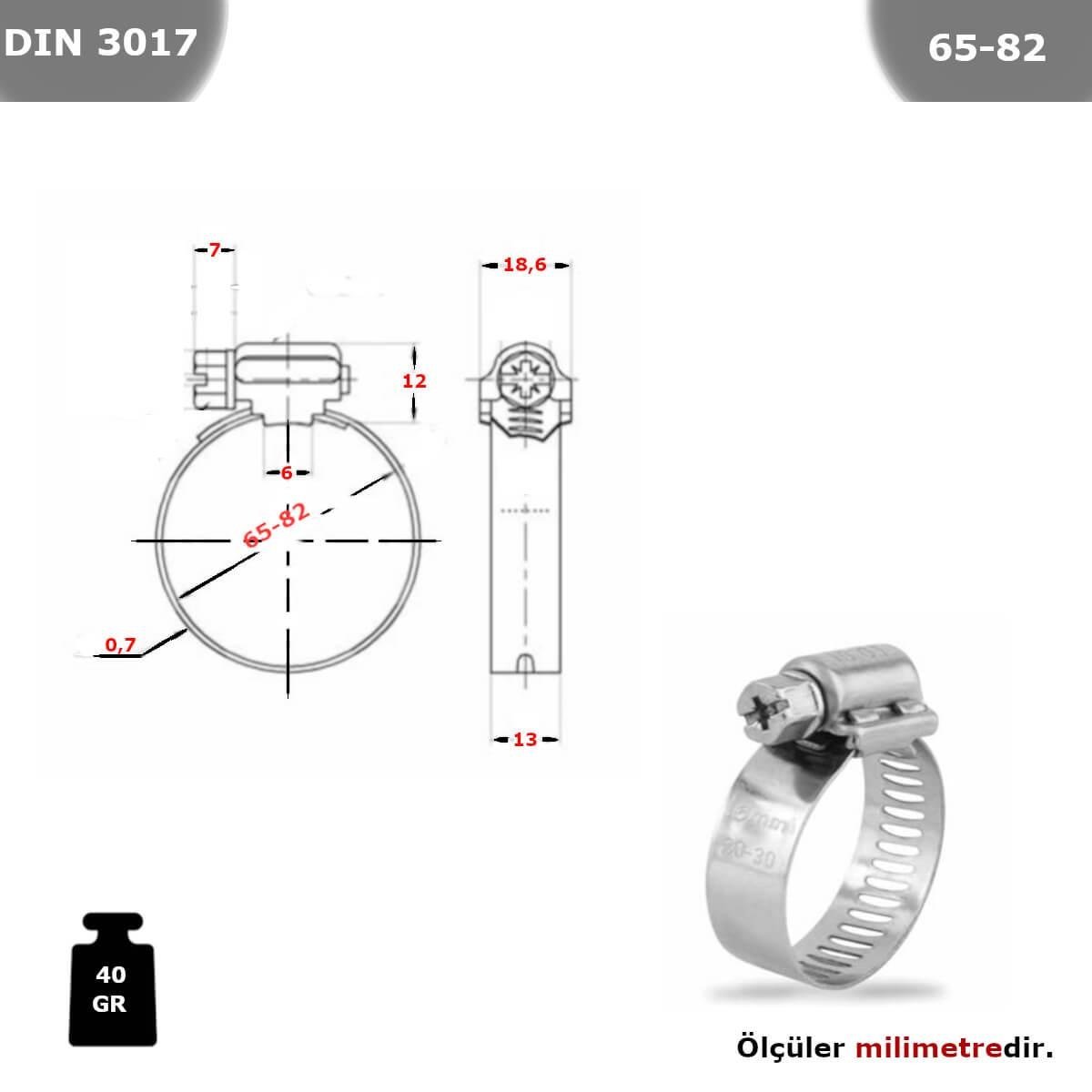 PASLANMAZ ÇELİK 304 KALİTE HORTUM KELEPÇESİ