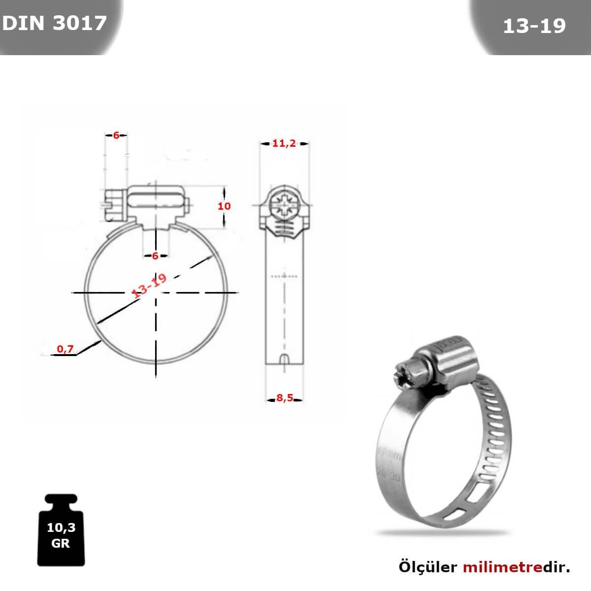 PASLANMAZ ÇELİK 304 KALİTE HORTUM KELEPÇESİ