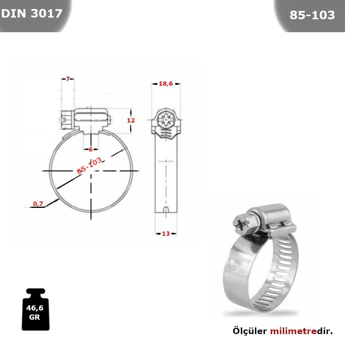 PASLANMAZ ÇELİK 304 KALİTE HORTUM KELEPÇESİ