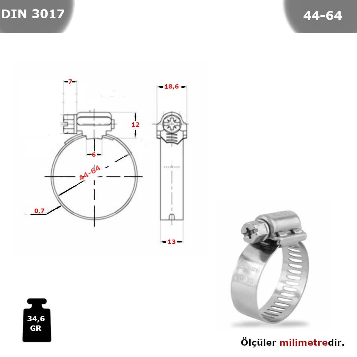 PASLANMAZ ÇELİK 304 KALİTE HORTUM KELEPÇESİ