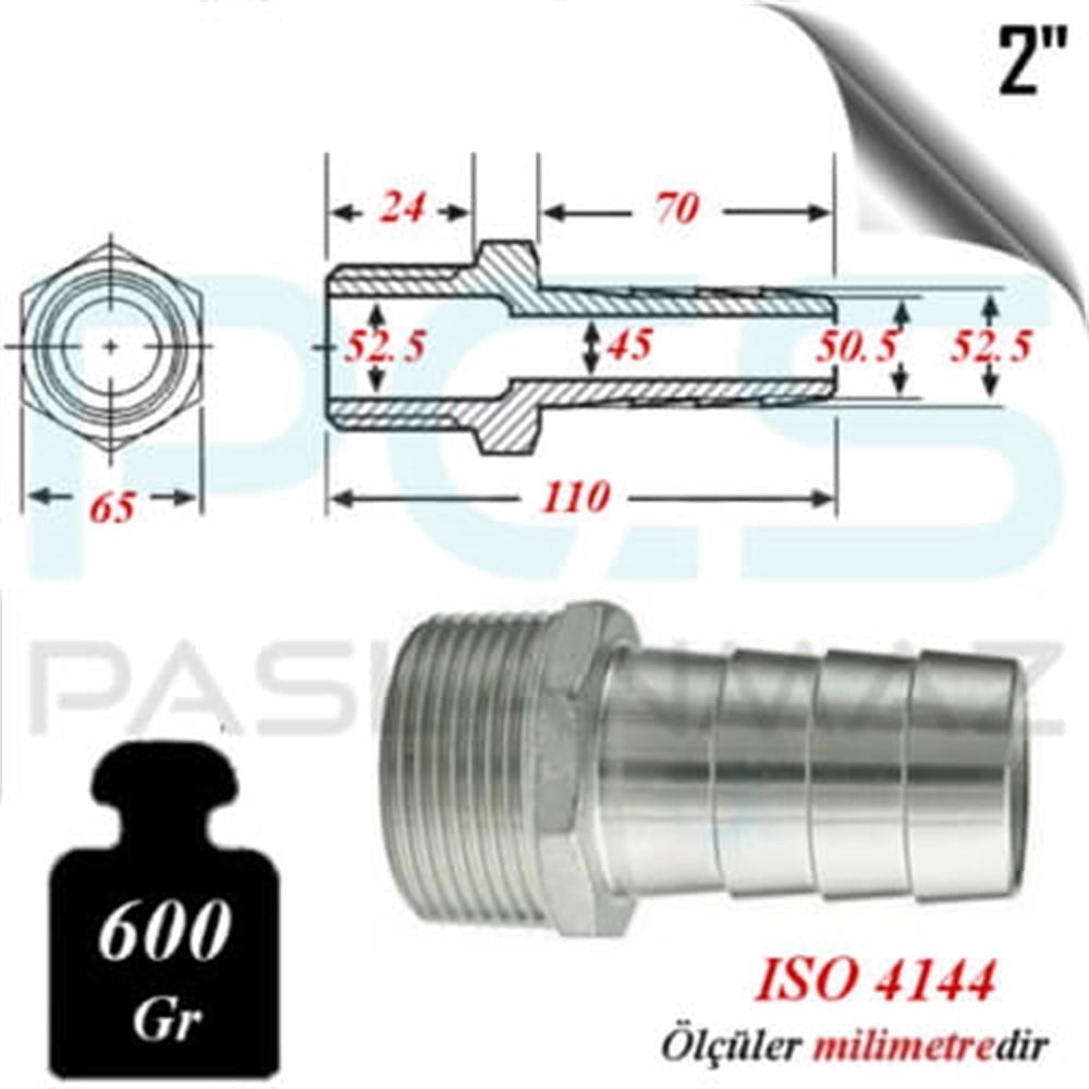 PASLANMAZ ÇELİK 304 KALİTE HORTUM UÇLU NİPELLER