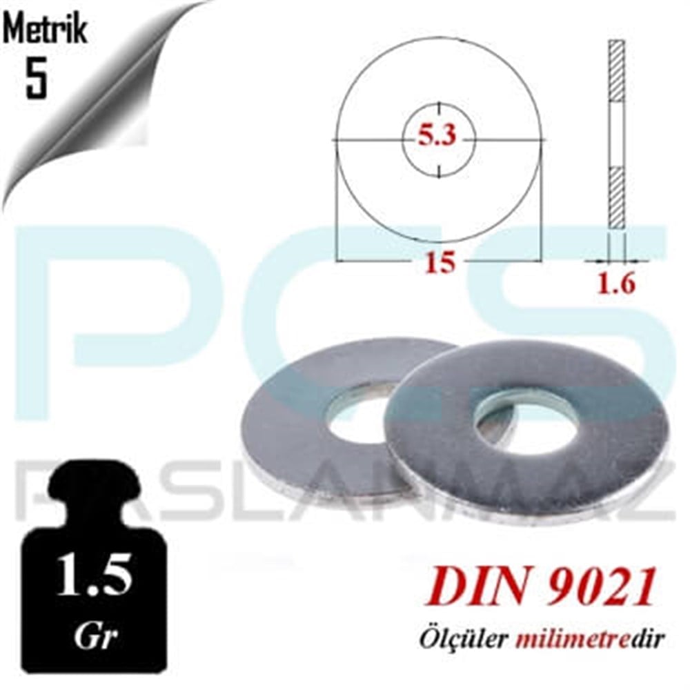 PASLANMAZ ÇELİK 304 KALİTE İNOX A2 GENİŞ PUL