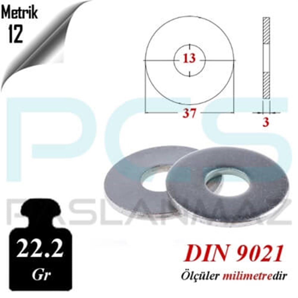 PASLANMAZ ÇELİK 304 KALİTE İNOX A2 GENİŞ PUL