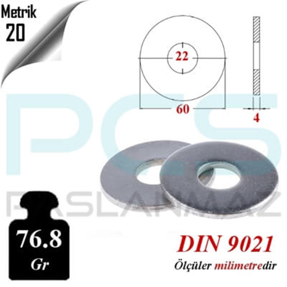 PASLANMAZ ÇELİK 304 KALİTE İNOX A2 GENİŞ PUL