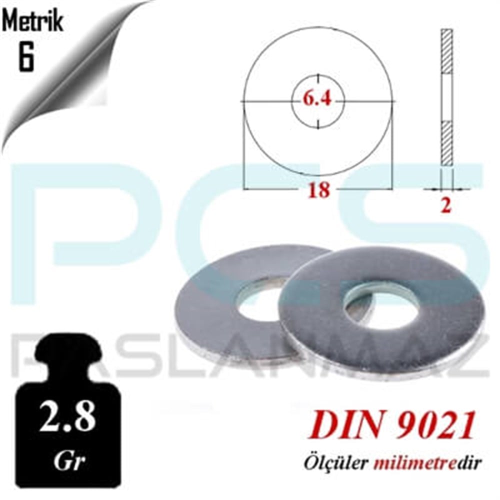 PASLANMAZ ÇELİK 304 KALİTE İNOX A2 GENİŞ PUL