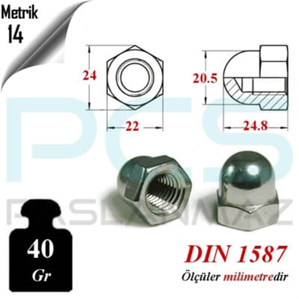 PASLANMAZ ÇELİK 304 KALİTE İNOX A2 KÖR SOMUN
