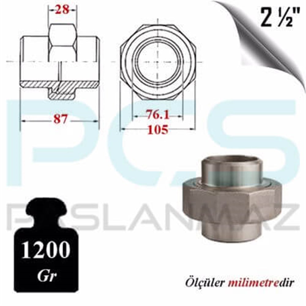 PASLANMAZ ÇELİK 304 KALİTE KAYNAKLI KONiK REKOR