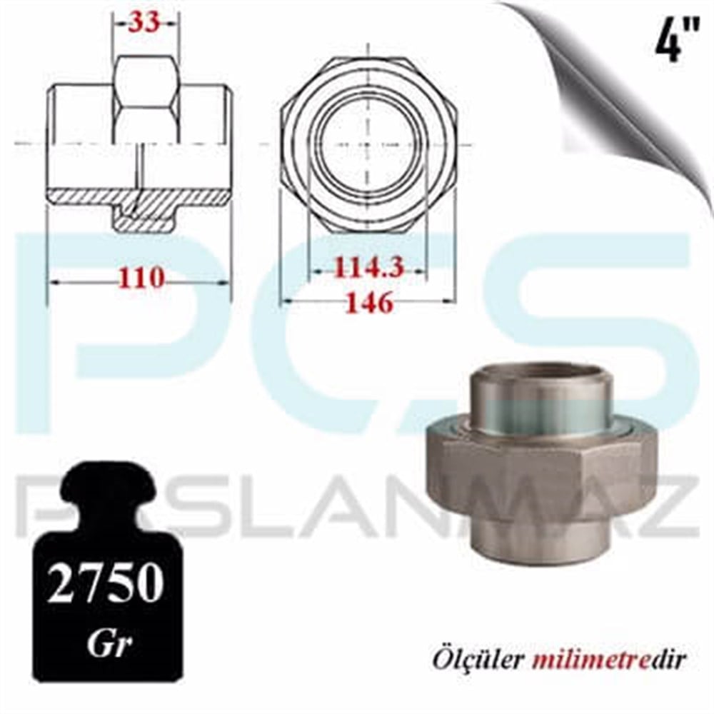 PASLANMAZ ÇELİK 304 KALİTE KAYNAKLI KONiK REKOR