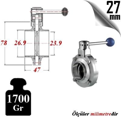 PASLANMAZ ÇELİK 304 KALİTE KELEBEK VANA