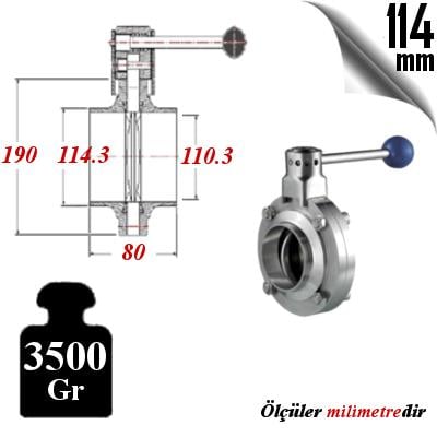 PASLANMAZ ÇELİK 304 KALİTE KELEBEK VANA