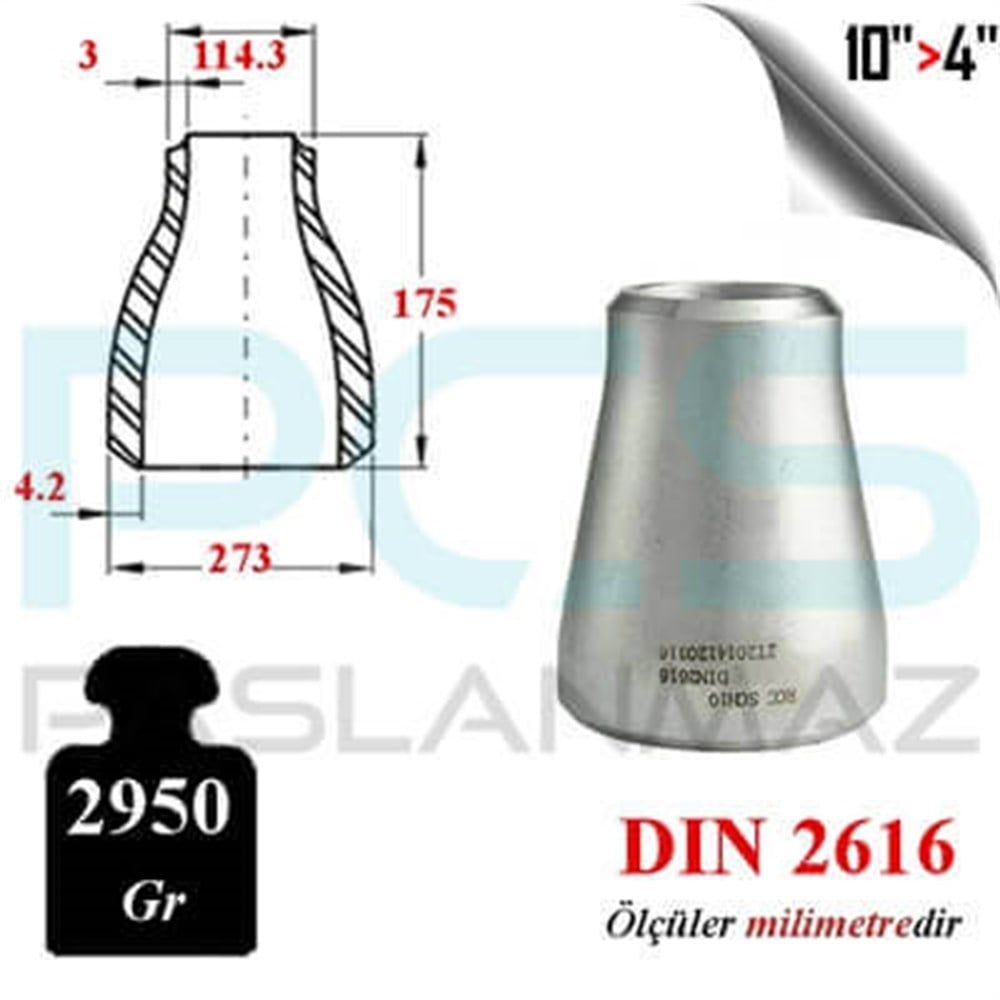 PASLANMAZ ÇELİK 304 KALİTE KONSANTRİK REDÜKSİYON