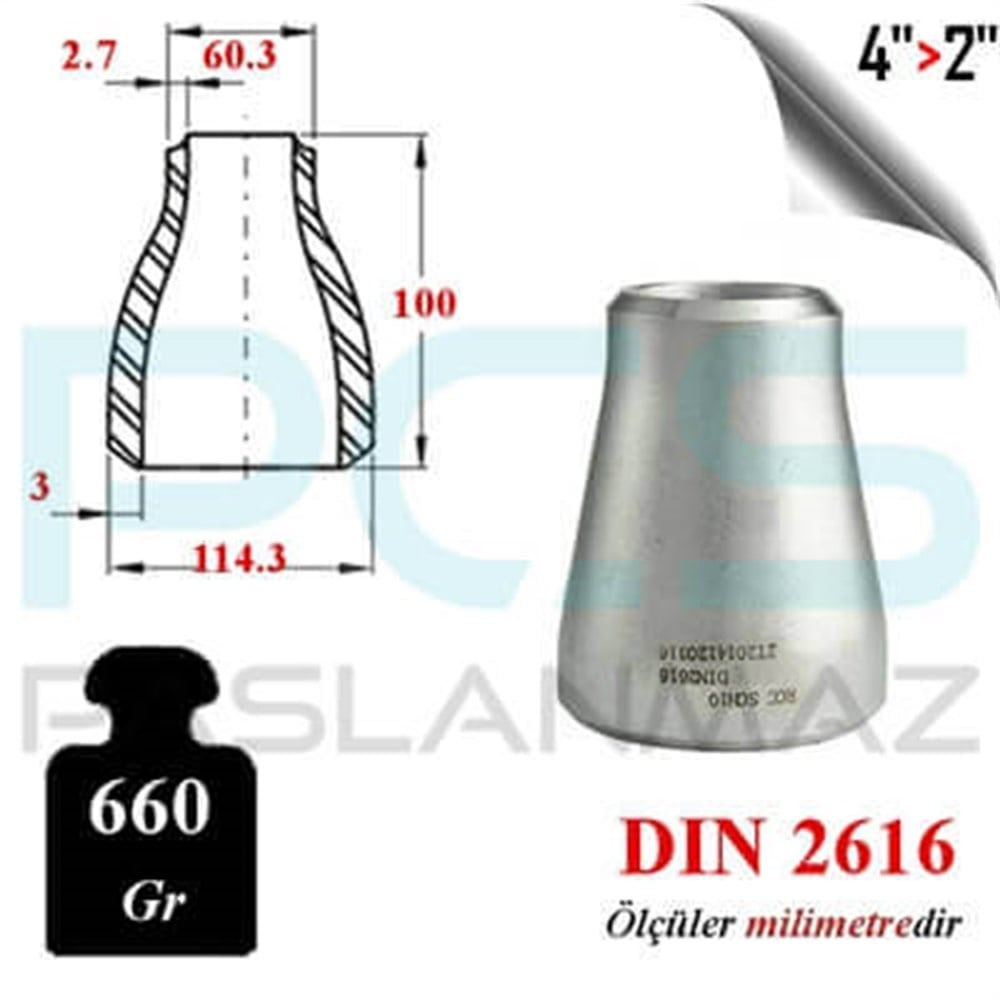 PASLANMAZ ÇELİK 304 KALİTE KONSANTRİK REDÜKSİYON