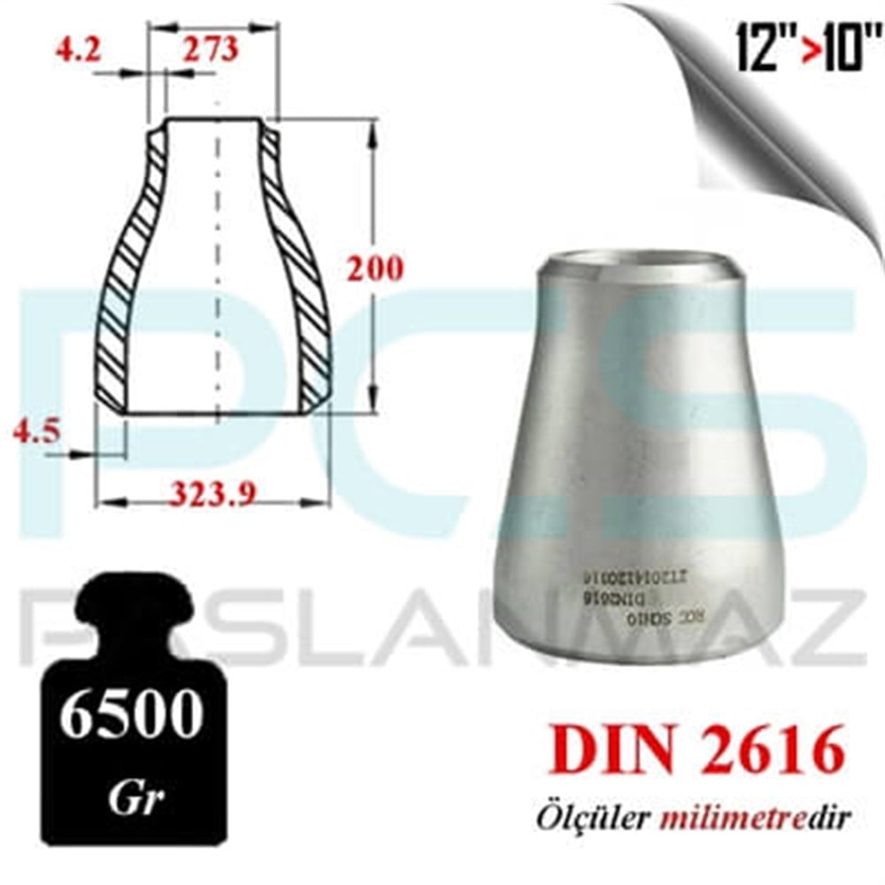 PASLANMAZ ÇELİK 304 KALİTE KONSANTRİK REDÜKSİYON