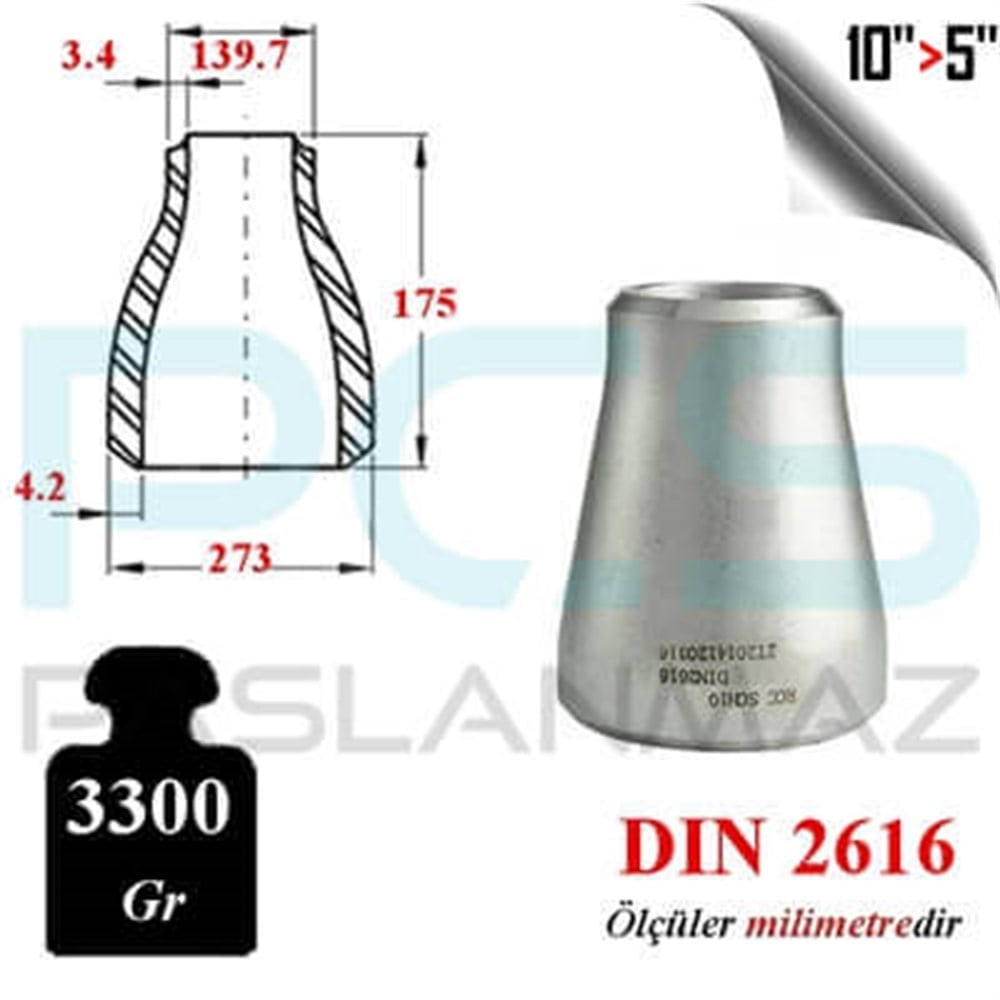 PASLANMAZ ÇELİK 304 KALİTE KONSANTRİK REDÜKSİYON