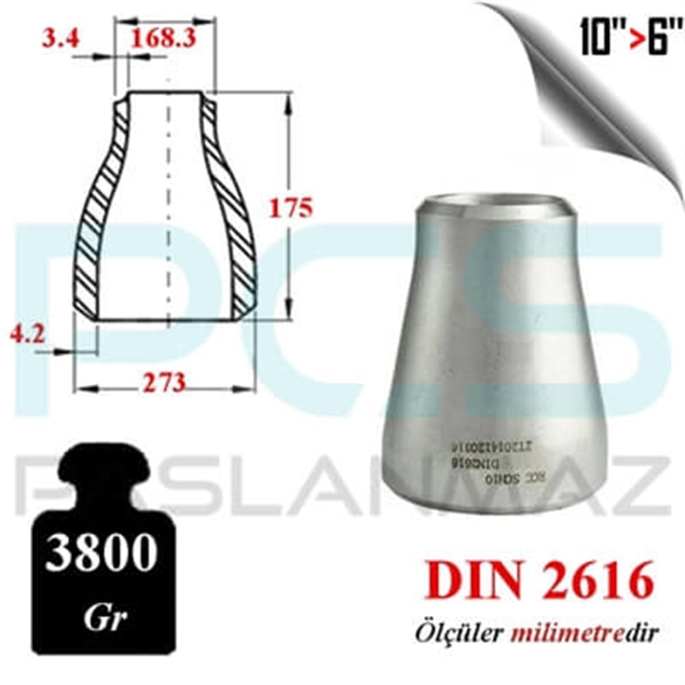 PASLANMAZ ÇELİK 304 KALİTE KONSANTRİK REDÜKSİYON