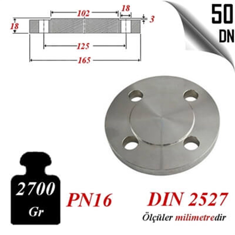 PASLANMAZ ÇELİK 304 KALİTE KÖR FLANŞ