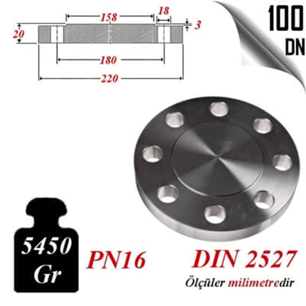 PASLANMAZ ÇELİK 304 KALİTE KÖR FLANŞ