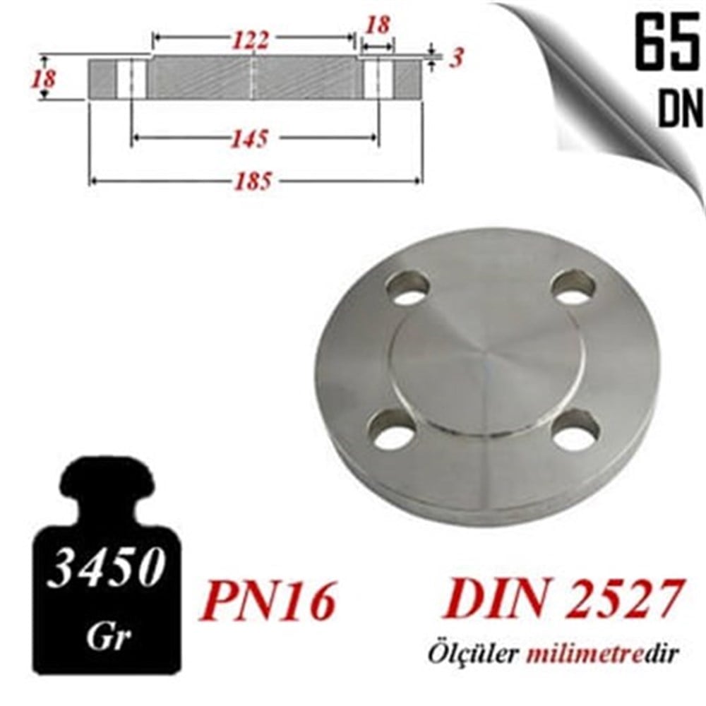 PASLANMAZ ÇELİK 304 KALİTE KÖR FLANŞ