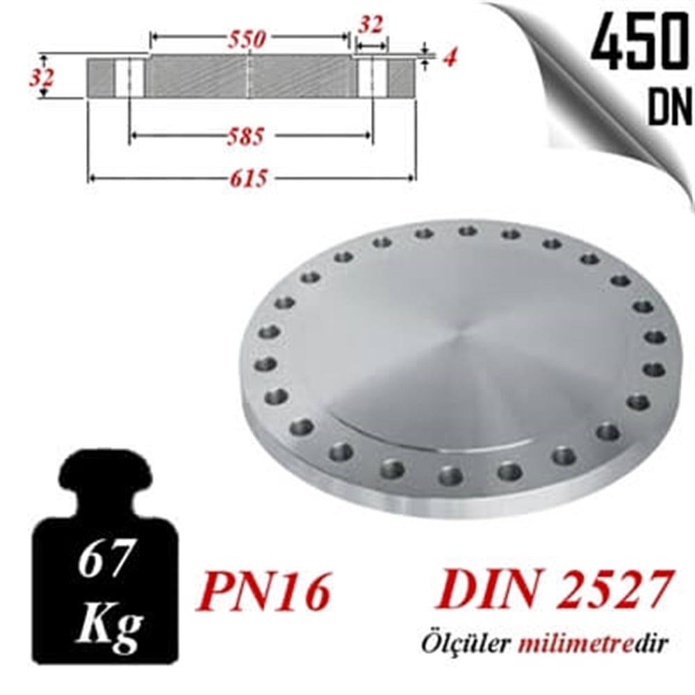 PASLANMAZ ÇELİK 304 KALİTE KÖR FLANŞ