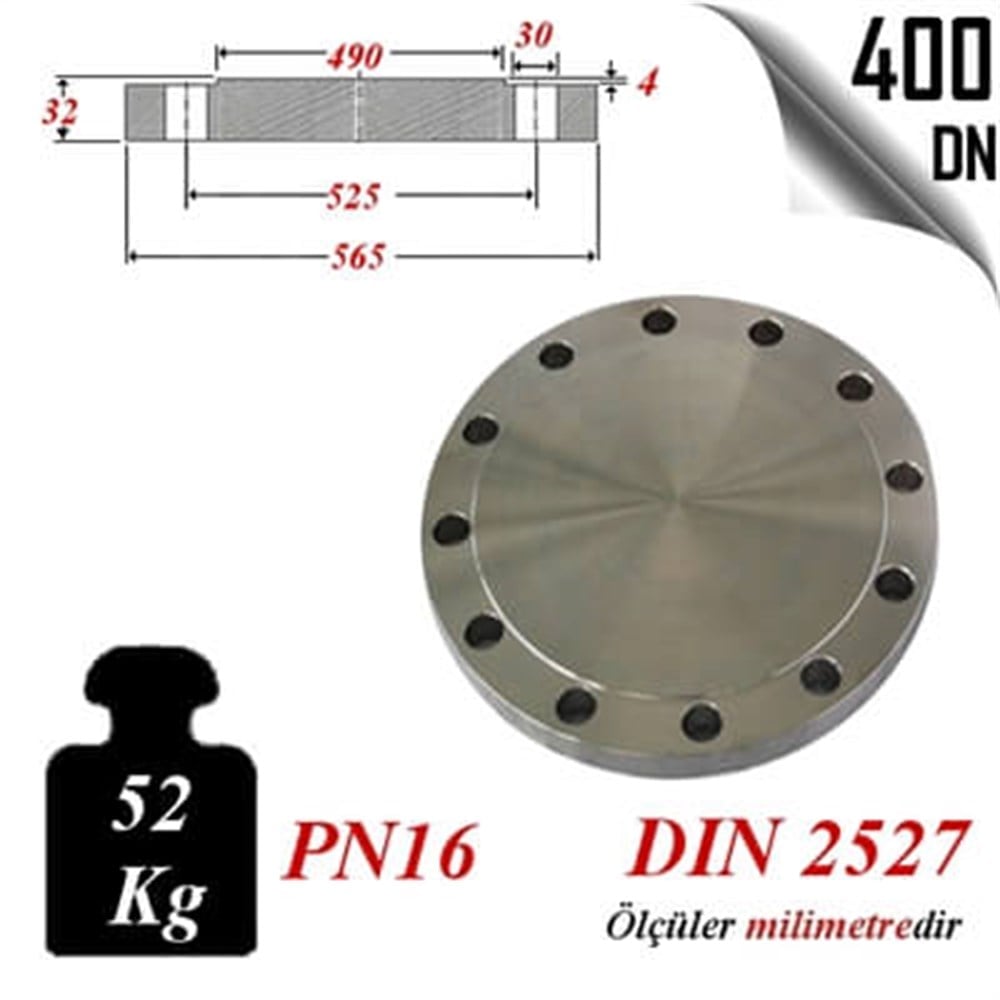 PASLANMAZ ÇELİK 304 KALİTE KÖR FLANŞ