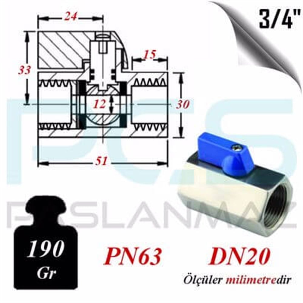 PASLANMAZ ÇELİK 304 KALİTE MİNİ VANA DİŞİ