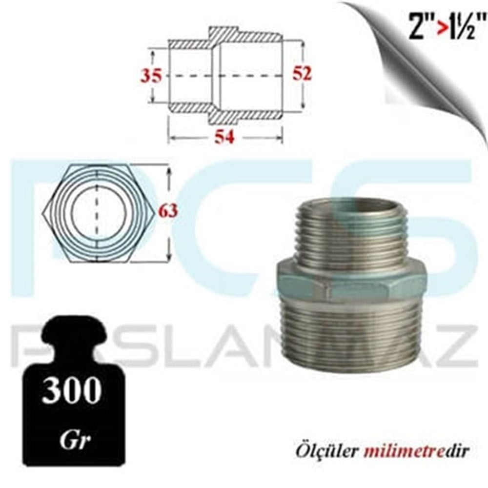 PASLANMAZ ÇELİK 304 KALİTE ORANTILI NİPEL REDÜKSİYON