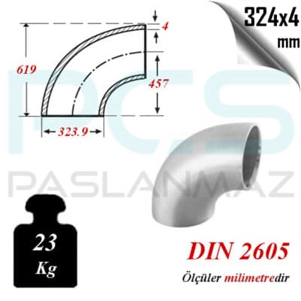 PASLANMAZ ÇELİK 304 KALİTE PATENT DİRSEK