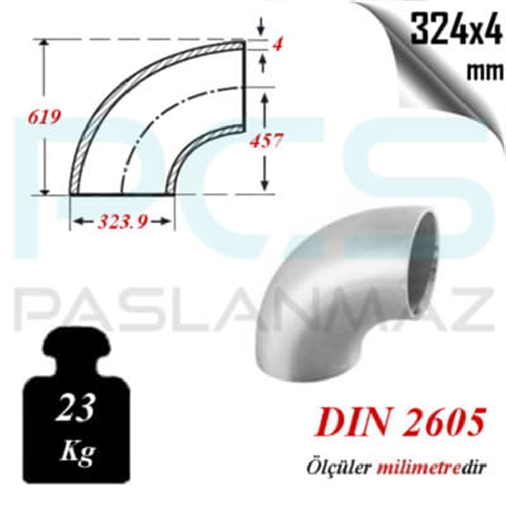 PASLANMAZ ÇELİK 304 KALİTE PATENT DİRSEK